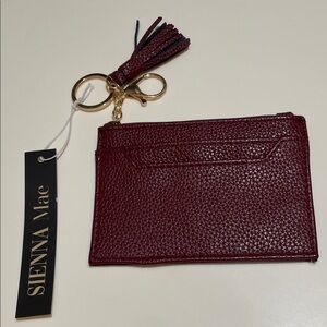 Burgundy Key & Card Holder with Tassel NWT
